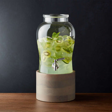 Brooks Grey Wood Drink Dispenser Stand